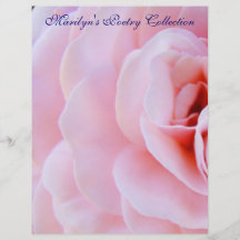 Poetry Collection Paper Pink Rose Flower Spiral Flyer