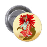 Poinsettia Girl Button