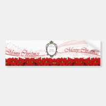 Poinsettia Wine Label Bumper Sticker