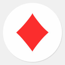 Poker diamonds round sticker