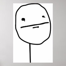 Poker Face Comic Face Print