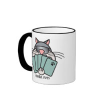 Poker Puss Mug mugs