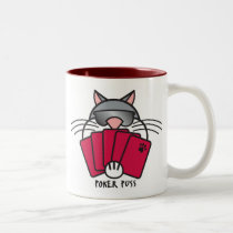 Poker Puss Mug mugs