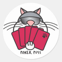 Poker Puss Sticker stickers
