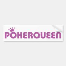 Poker queen texas holdem icon bumper stickers