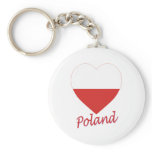 Poland Flag Heart keychains