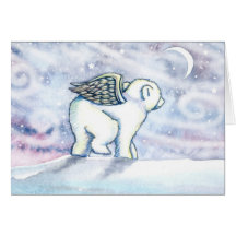 Polar Bear Angel Christmas Card