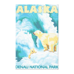 Polar Bears & Cub - Denali National Park, Alaska Canvas Print