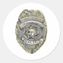 police law enforcement badge round sticker