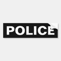 POLICE - White Logo Emblem Bumper Stickers