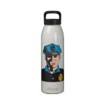 Policeman Police Officer Drinking Bottle