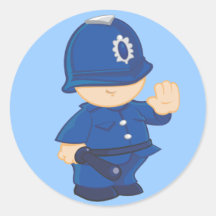Policeman Round Stickers