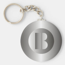 Polished Steel "B" Key Chain