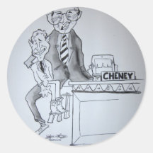 Political Puppet Round Sticker