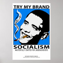 Political Satire Poster Obama Smoking Socialism