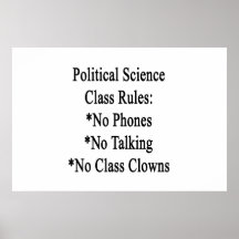 Political Science Class Rules No Phones No Talking Poster