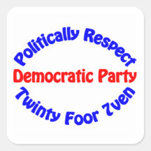 Politically Respect - Democratic Party Square Stickers