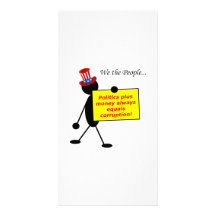 Politics Plus Money Always Equals Corruption Custom Photo Card