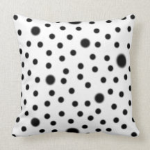 Polka Dot Black Throw Pillow