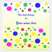 Polka Dot Colours Bookplate Stickers
