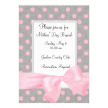Polka Dot Frame Party Personalized Announcements
