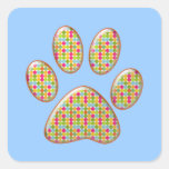 polka dot kitty paw print stickers