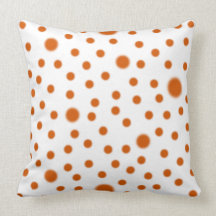Polka Dot Orange Throw Pillows