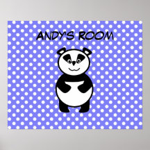 Polka dot panda room poster