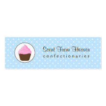 Polka Dot Pink and Brown Cupcake Business Cards