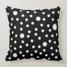 Polka Dot White on Black Pillows