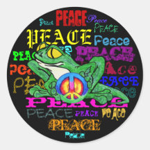 Pollywog with a Peace Sign Stickers