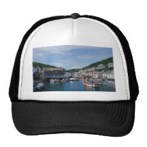 Polperro Harbour, Cornwall, England, U.K. Mesh Hats