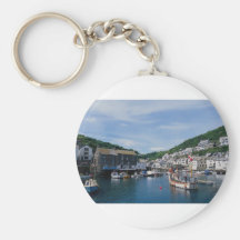 Polperro Harbour, Cornwall, England, U.K. Keychain