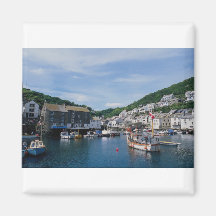 Polperro Harbour, Cornwall, England, U.K. Fridge Magnet