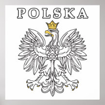 Polska With Polish Eagle Poster