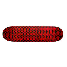Polygons v1 - Black and Red Skate Board Deck