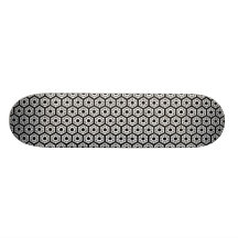 Polygons v1 - Black and White Skate Board Deck