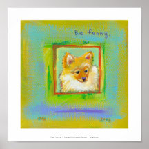 Pomerarnian puppy funny sweet modern dog art print