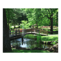 Pond and bridge Photo