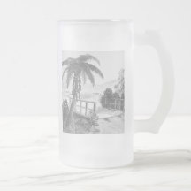 Ponga tree and bridge coffee mug