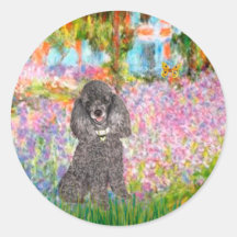 Poodle (8S) - Garden Round Stickers