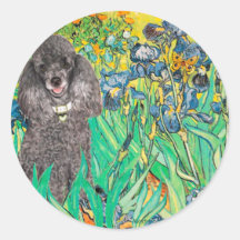 Poodle (8S) - Irises Sticker