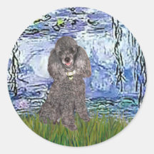 Poodle (8S) - Lilies 6 Stickers