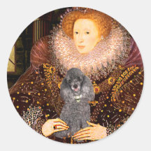 Poodle (8S) - Queen Round Sticker