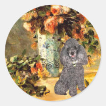 Poodle (8S) - Vase of Flowers Stickers