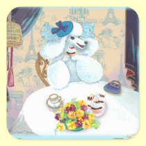 Poodle Cupcake Tea Party stickers