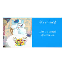 Poodle & Cupcakes Tea Party Invitations. Photo Card Template