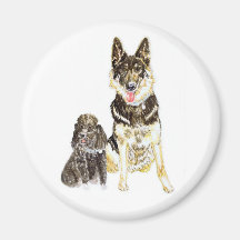 poodle german shepherd refrigerator magnets