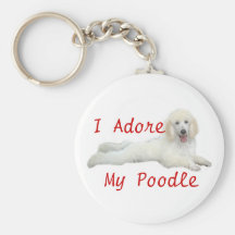 Poodle I Adore Keychain