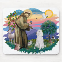 Poodle (Standard White) Mouse Pad